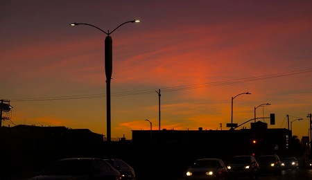 Light-pole-silhouette-landscape