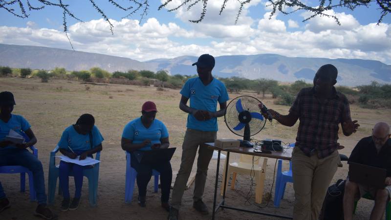 Our solar engineer in Kenya setting up the training for the local distribution team