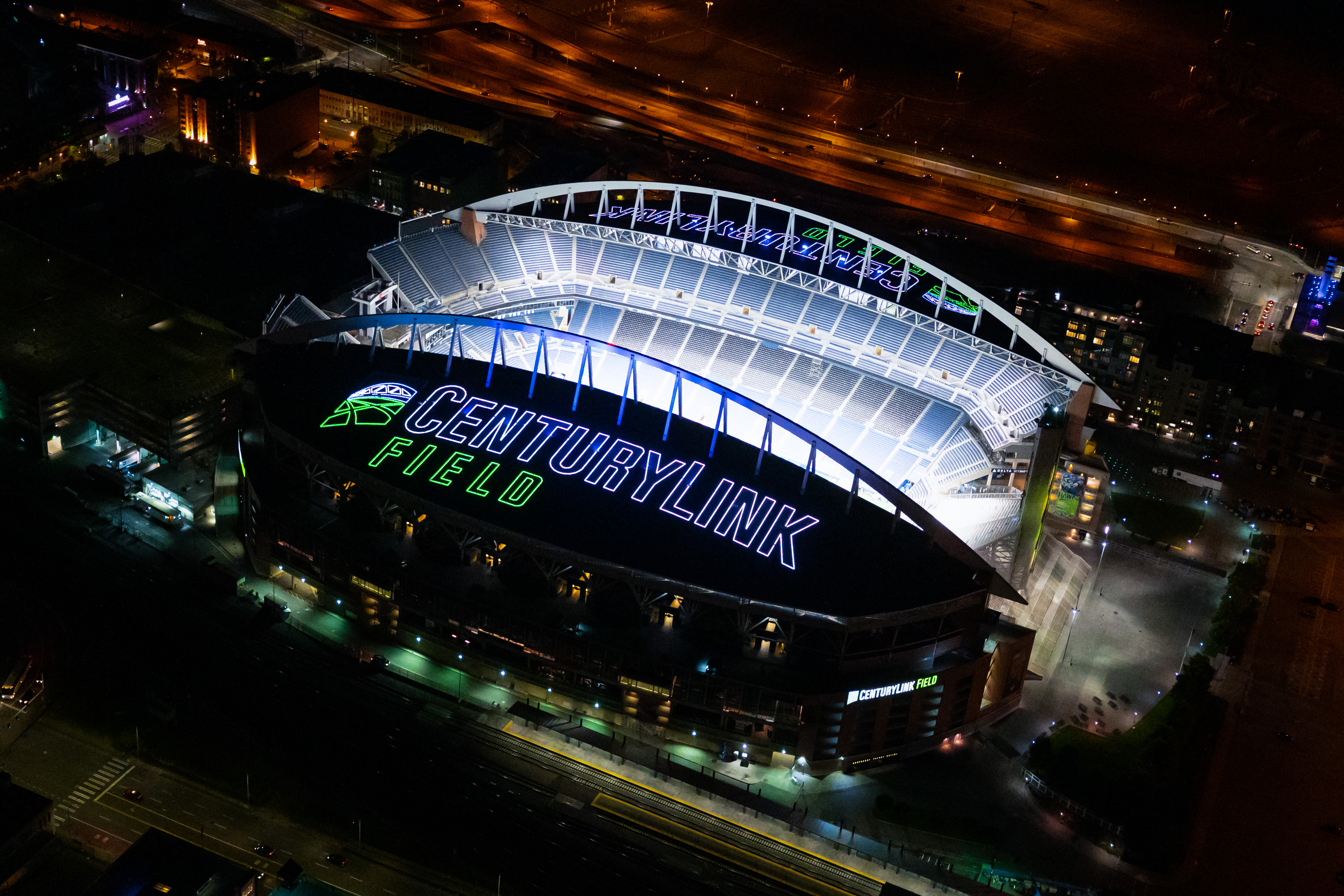 The Seattle Seahawks and CenturyLink Field shine bright from the