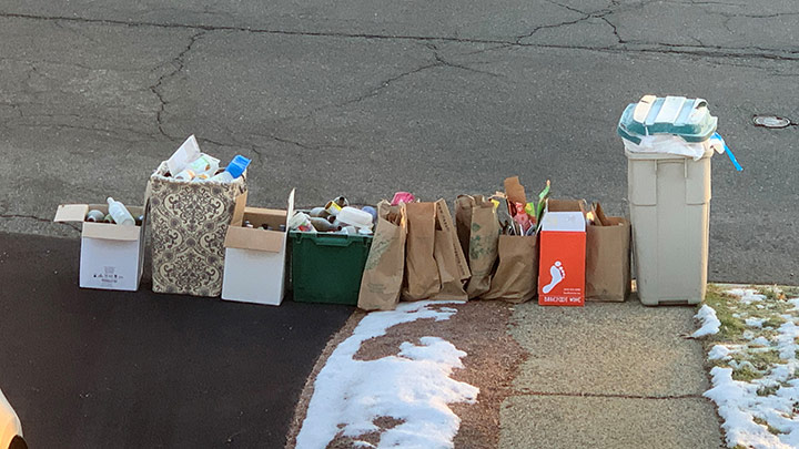 curbside recycling after 3 weeks