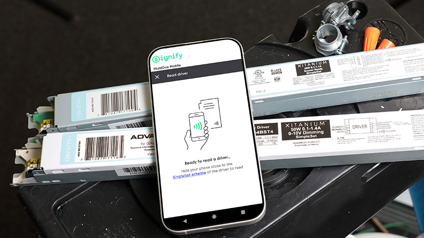 Signify MultiOne Configurator App on a mobile phone