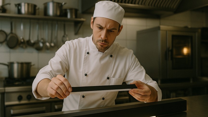 The Value of Light - Chef in white uniform standing in a kitchen.