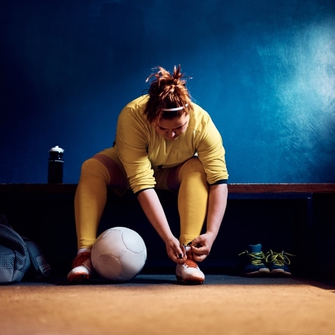 Athlete getting ready