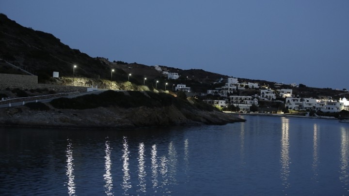 Solar lighting on Leipsoi Island in Greece