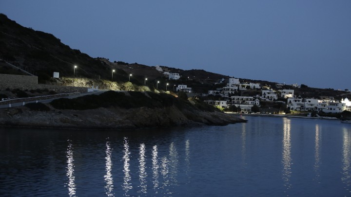 Solarbeleuchtung auf der Insel Leipsoi in Griechenland