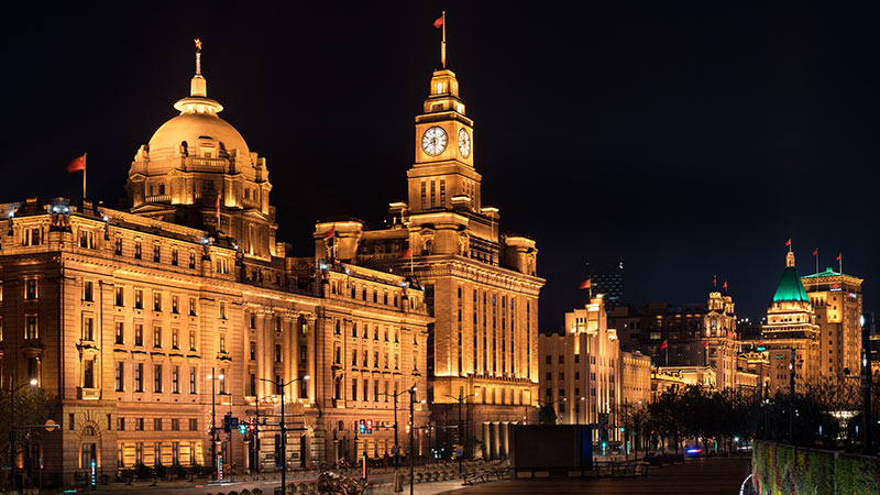 Shanghai Bund mit Tunable White LED-Beleuchtung