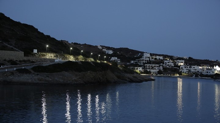 Solar lighting on Leipsoi Island in Greece