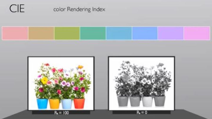 Color rendering with artificial light