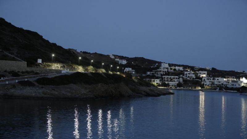 Greek island Leipsoi at night