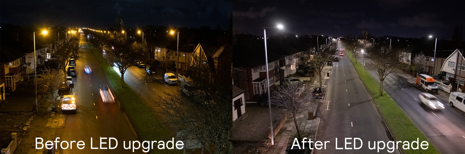 Sefton before and after LED upgrade
