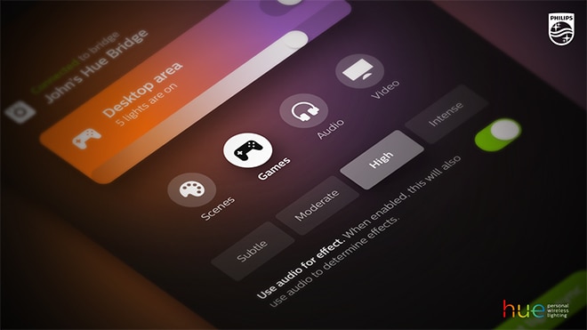 Philips Hue sync interface