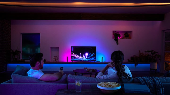 Grab the popcorn! Take your home entertainment to the next level with the Philips Hue Play HDMI Sync Box