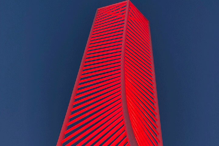 Denver Tech clock: red