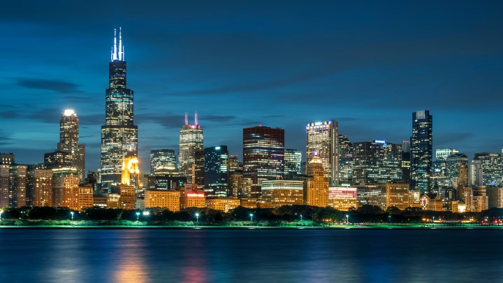 Buildings at night