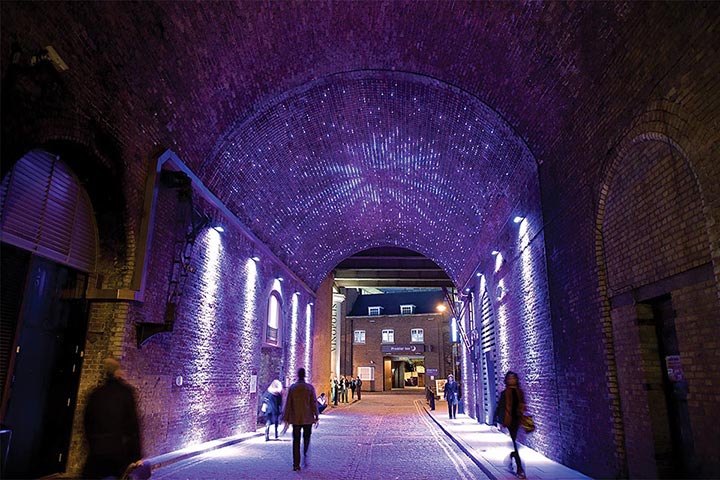 Clink Street Tunnel lit at night (C) Redshift Photography