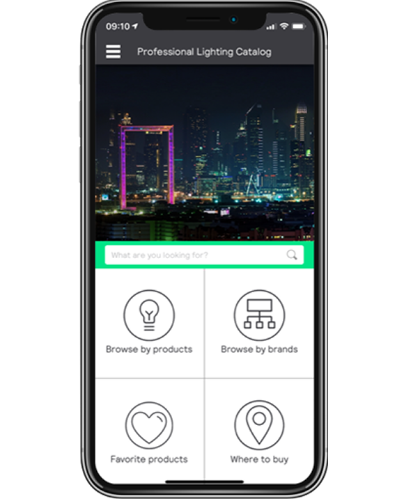 Signify professional lighting catalog app