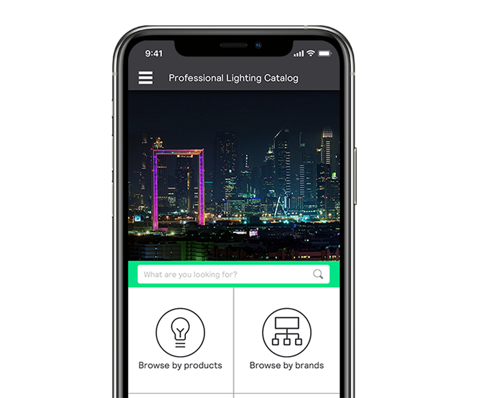 Professional lighting catalog app