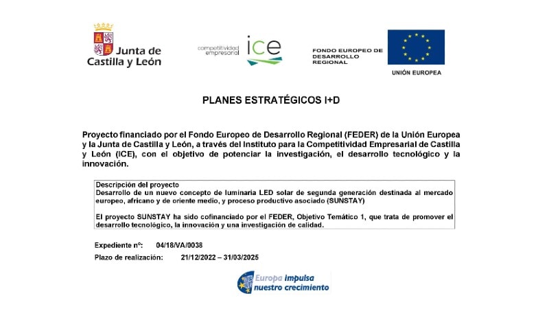 Descripción del proyecto de la nueva iluminación LED solar.