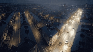 UK street with traffic