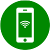 Smartphone with a Wi-Fi signal symbol on its screen