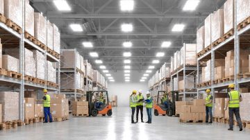 Warehouse with bright, natural lighting