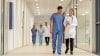 Brightly lit, clean corridor in a healthcare facility