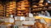 Warmly lit cheese display