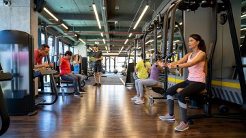 Well-lit gym area