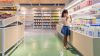 Person in supermarket aisle, visual clarity