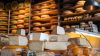 Warmly lit cheese display